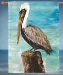 Pelican On Post Polyest House Flag
