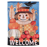 Welcome Scarecrow Polyest Garden Flag