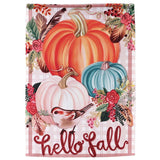 Hello Fall Pumpkins Polyest Garden Flag
