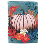Welcome Pumpkin Blue Polyest Garden Flag