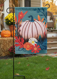 Welcome Pumpkin Blue Polyest Garden Flag