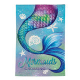 Mermaid Crossing Moire Garden Flag