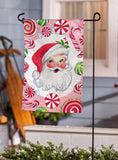 Jolly Sweet Santa Moire Garden Flag