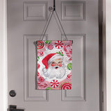 Jolly Sweet Santa Moire Garden Flag
