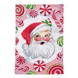 Jolly Sweet Santa Moire Garden Flag
