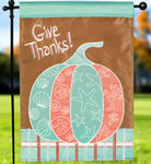 Coastal Give Thanks Pumpkin Garden Flag