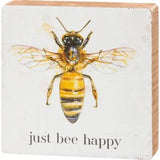 Just Bee Happy Wood Sign