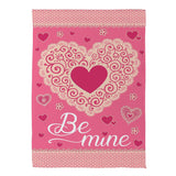 Laced Heart Be Mine Suede Garden Flag
