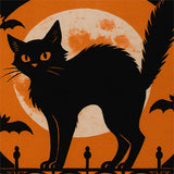Moonlit Black Cat Suede House Flag