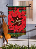 Plaid Joy Wreath Suede Garden Flag