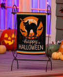 Moonlit Black Cat Suede Garden Flag