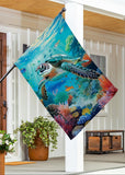 Aquatic Life Suede House Flag