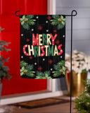 Colorful Floral Merry Christmas Suede Garden Flag