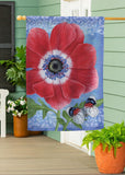 Intricate Poppy Suede House Flag