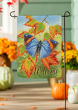 Blue Fall Beauty Suede Garden Flag