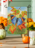 Blue Fall Beauty Suede Garden Flag