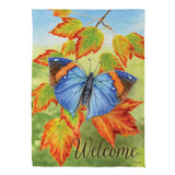 Blue Fall Beauty Suede Garden Flag