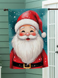 Rosy Cheeked Santa Suede House Flag