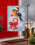 Candy Cane Bird Suede Garden Flag