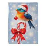 Candy Cane Bird Suede Garden Flag