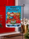 Happy Howlidays Suede Garden Flag