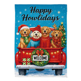 Happy Howlidays Suede Garden Flag