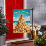 Seashell Tree Suede Garden Flag