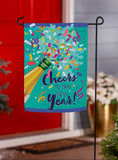 Cheers to the New Year Suede Garden Flag
