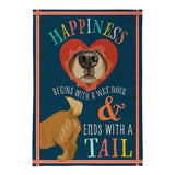 Happiness Begins With a Dog Suede House Flag