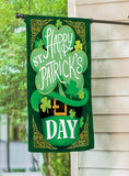 Happy St. Patrick's Day Suede House Flag