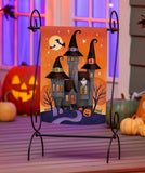 Haunted House Night Suede Garden Flag