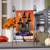 Haunted House Night Suede Garden Flag
