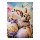 Bunny & Easter Eggs Suede Garden Flag