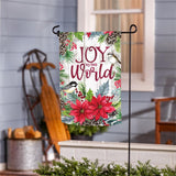 Joy to the World Floral Suede Garden Flag