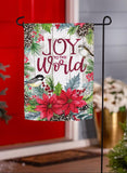 Joy to the World Floral Suede Garden Flag