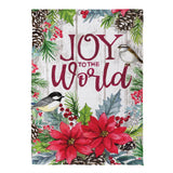 Joy to the World Floral Suede Garden Flag