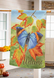 Blue Fall Beauty Suede House Flag