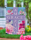 Amazing Grace Cross Suede Garden Flag