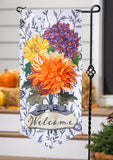 Fall Floral Toile Everlasting Applique  Garden Flag