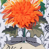Fall Floral Toile Everlasting Applique  Garden Flag