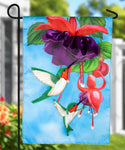 Hummingbirds Applique Garden Flag