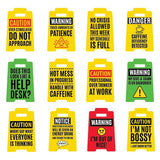 2" 3D Standing Mood Caution Sign