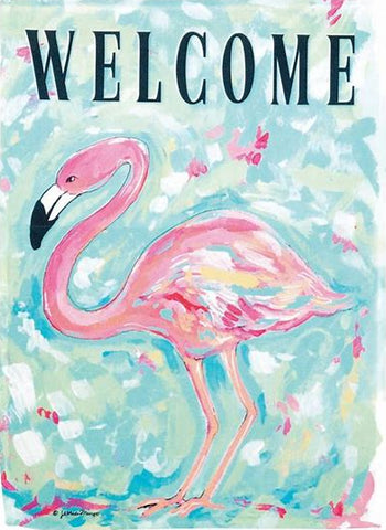 Welcome Flamingo Polyester House Flag