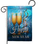 New Year Fireworks Garden Flag