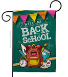 Welcome Back Chalkboard Garden Flag