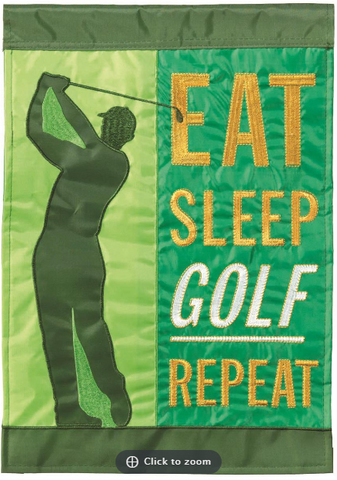 Eat Sleep Golf House Flag