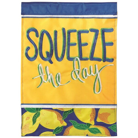 "Squeeze the Day" Applique Garden Flag