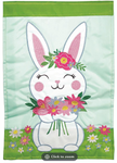 Easter Bunny Floral House Flag