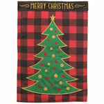 Merry Christmas Tree Applique Garden Flag