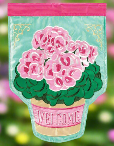 Potted Geraniums Garden Flag